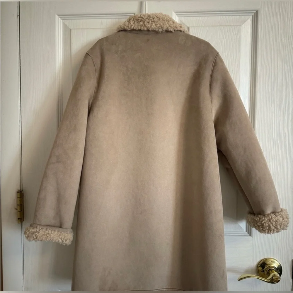 Zara Kids Cream Faux-Sherpa Coat size 9 unisex like new